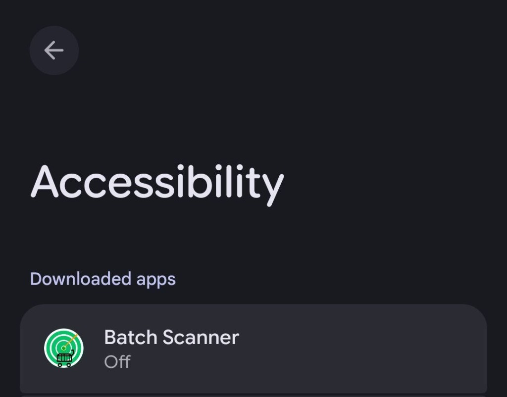 Accessibility downloaded apps list with Batch Scanner